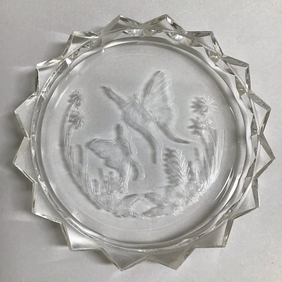 Lucite Acrylic Jewelry Box w/Lid Etched Butterfly Floral 70’s Boho Diamond Edge - Picture 8 of 13